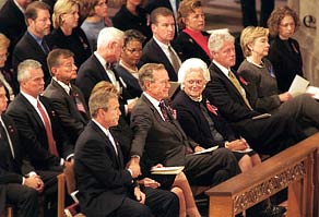 Father and son: Bush reaches out to Bush at the Washington National Cathedral